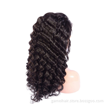 Loose Deep Wave Human Hair Lace Wig Vendors Wholesale Cheap Peruvian Hair Pre Plucked Swiss Lace Frontal Wig For Black Women